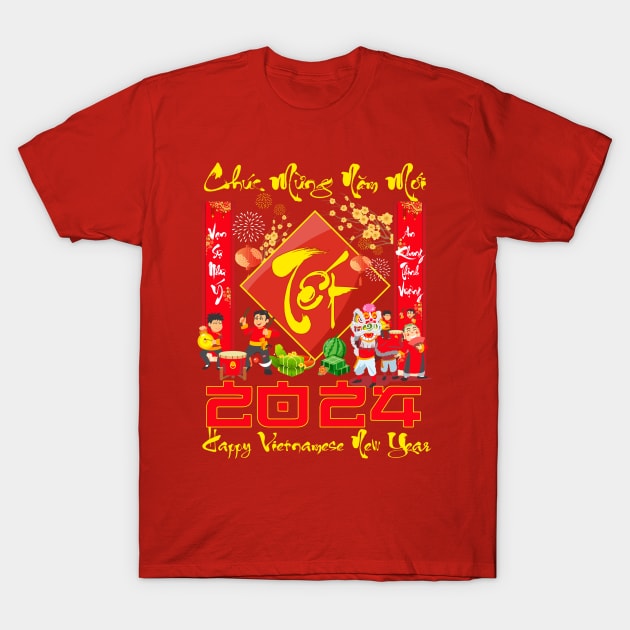Chuc Mung Nam Moi Happy Vietnamese New Year 2024 Boy Kid Girl T-Shirt by _So who go sayit_